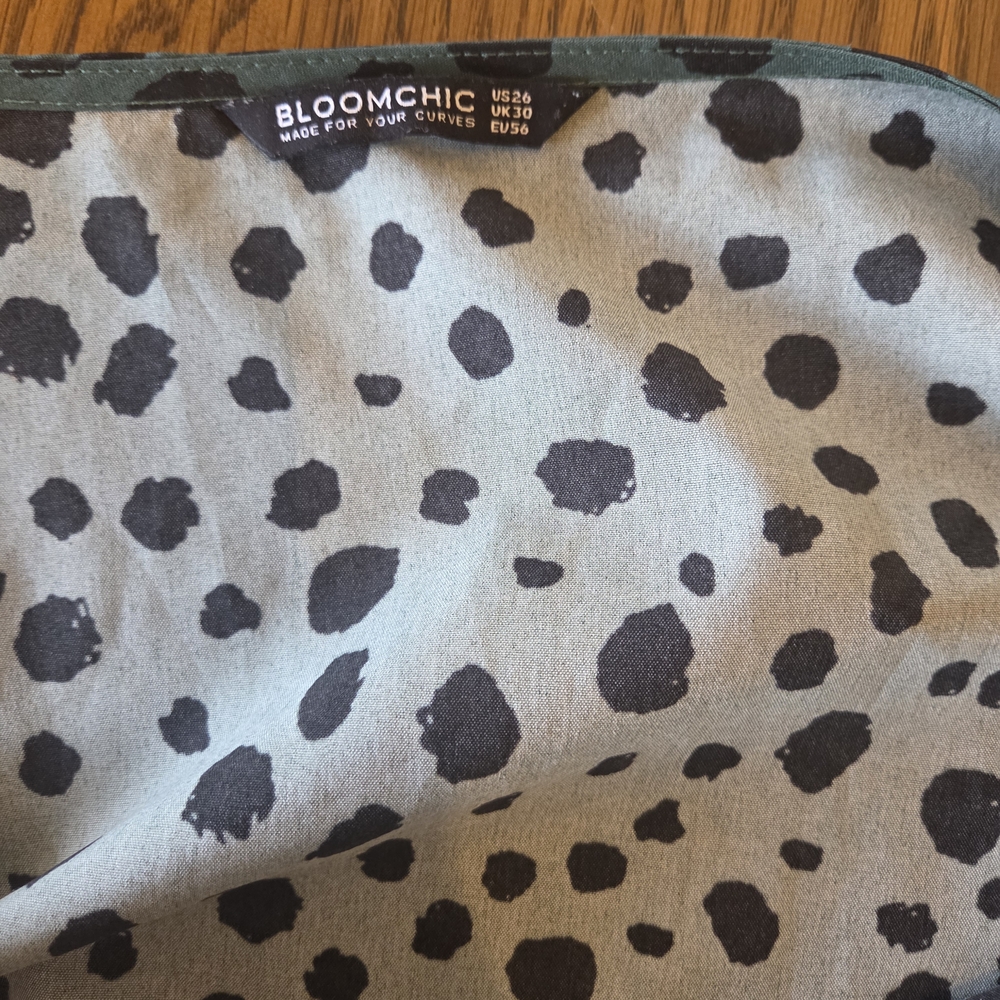 BloomChic Green Polka Dot Wrap Maxi Dress - Picture 3 of 3